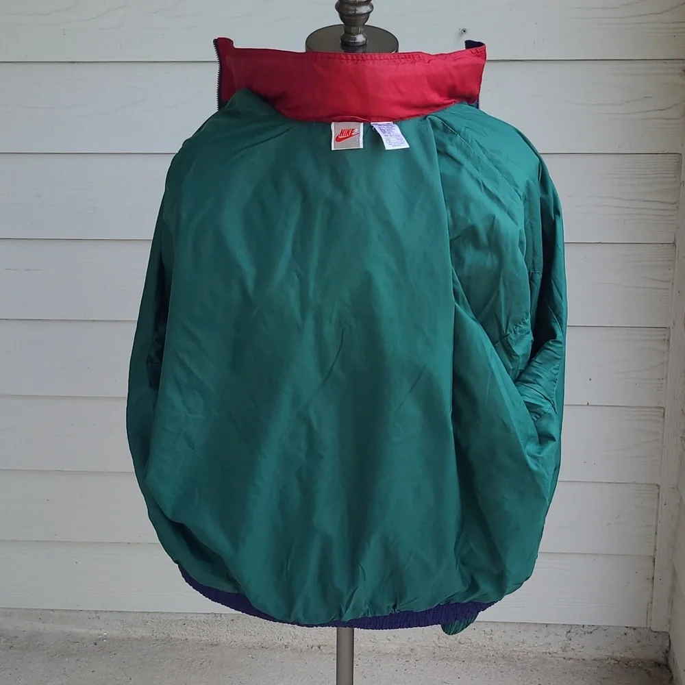NIKE Respect the Game Navy‎ Red Green Block Mens XL Windbreaker Jacket VTG RARE
